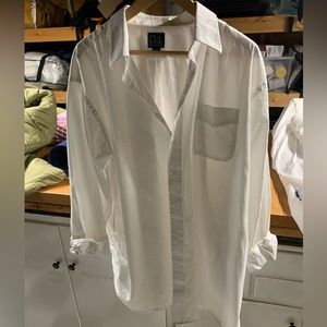 Oversized white button down